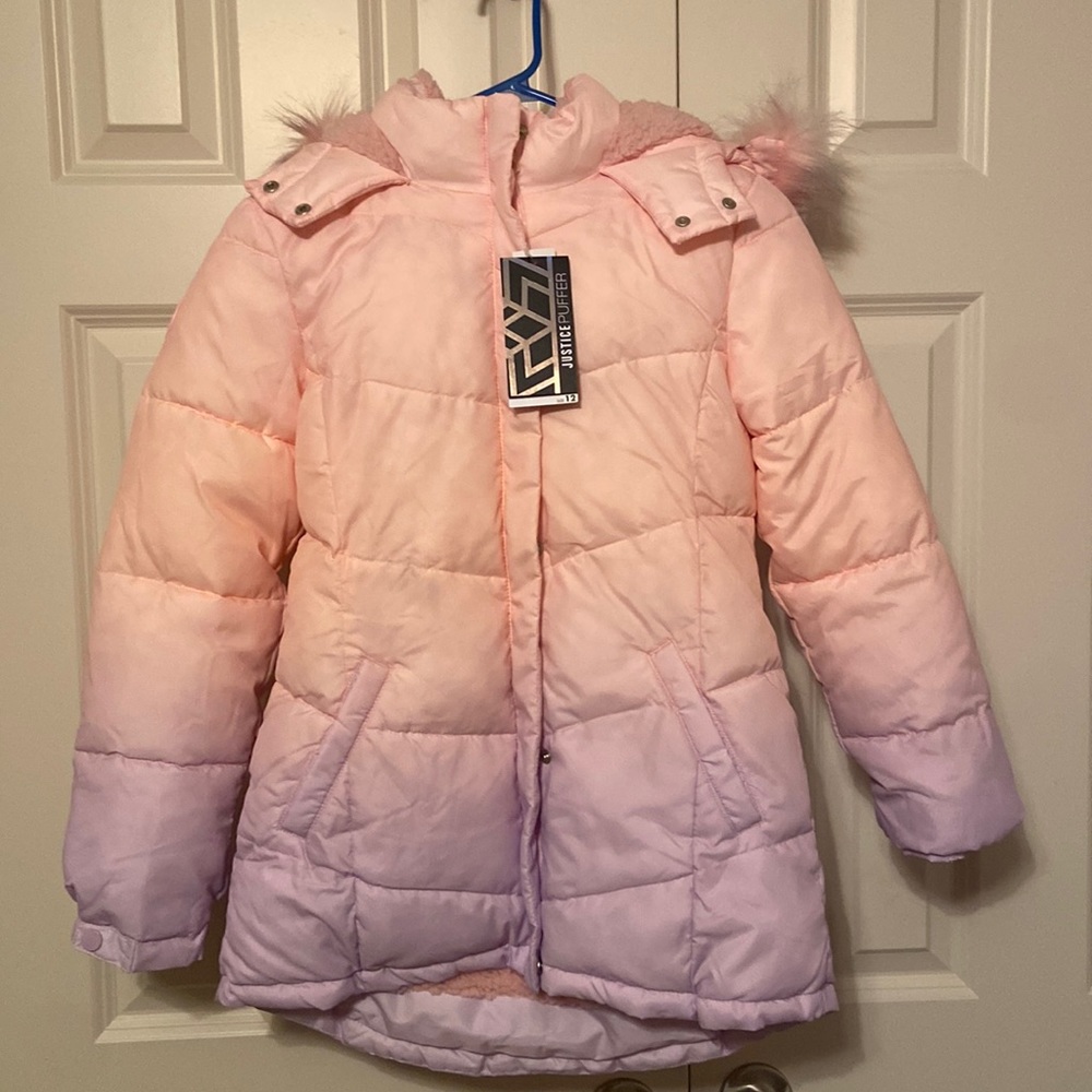 Girl’s Justice brand ombré puffer coat